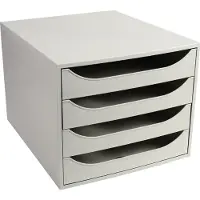 Exacompta Ecobox Office ladeblok grijs (4 laden)
