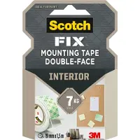Scotch Montagetape Binnen 40011915A Wit 19 mm (B) x 1,5 m (L) 7 kg