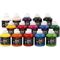A-Color acrylverf, kleuren assorti, 01 - glossy, 15x500 ml