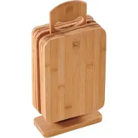 Kesper FSC Bamboe Snijplanken Set - 7-delig - Met 1x standaard en 6x Bamboe