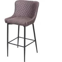 MCW Barkruk -H79, barkruk tegenkruk, vintage metalen voetensteun ~ stof/textiel donkergrijs