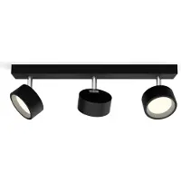 Philips Bracia LED plafondspot met 3 lampen, zwart, zwart, Woon-/ Eetkamer, Aluminium, Modern