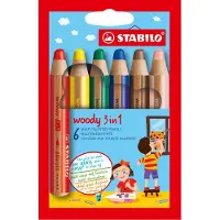 Stabilo Woody 3 in 1 - Multi Talent Kleurpotloden - Etui Met 6 Kleuren