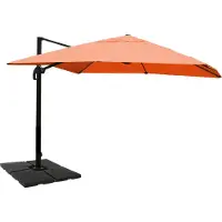 Mendler Zweefparasol -A96, 3x4m (Ø5m) polyester aluminium/staal 26kg ~ terracotta met voet