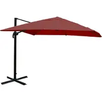 Mendler Zweefparasol -A96, parasol, 3x4m (Ø5m) polyester/aluminium 26kg ~ bordeaux zonder voet, draaibaar