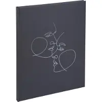 Exacompta gastenboek Art Black 22x27 cm, 100 pagina's Clairefontaine, zilverkleurig gesneden, kunstlederen reliëf, transparante doos