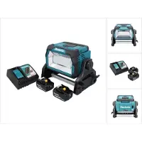 Makita DML 809 RT snoerloze LED bouwspot 18 V 10000 lm + 2x accu 5.0 Ah + lader