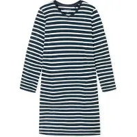 Schiesser Nachthemd 'Casual Essentials' donkerblauw / wit