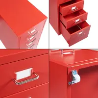 En.casa Kantoorkast Kökar ladekast op wielen 69x28x41 cm rood []