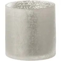 J-Line Windlicht cilinder craquele glas grijs small
