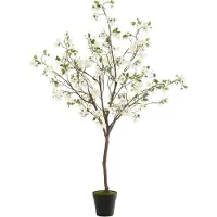 Jline Bloesemboom plastiek wit/bruin large