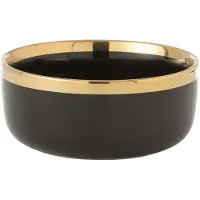 J-Line Kom keramiek zwart/goud