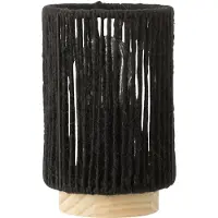 Jline Lamp led cilinder metaal/katoen zwart small