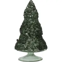 J-Line Kerstboom paillettensuiker mat donker groen medium