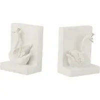 J-Line Set 2 boekensteun poly wit/zilver