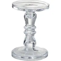 Hortus Kandelaar/kaarshouder leti glas transparant s 13x13x19 cm Jolipa