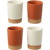 Jline Doos 4 tassen keramiek oranje/wit
