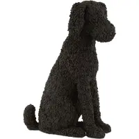 J-Line Hond Max Zittend Poly Zwart - 49 x 31 x 17 cm - 3.41 kg