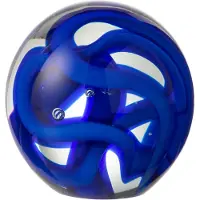 J-Line Presse papier slinger glas blauw medium