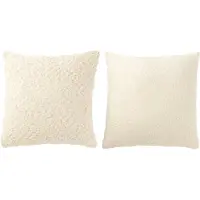 Jline Kussen vierkant los/dicht weven katoen crème assortiment van 2
