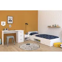 You do it Slaapkamercombinatie Nashville | Eenpersoonskinderbed, nachtkastje en bureau