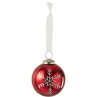 J-Line Kerstbal glas rood small