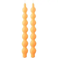J-Line Doos van 2 kaarsen kalebas fluo oranje - 5 uur