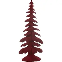 J-Line Denneboom velours resine rood large