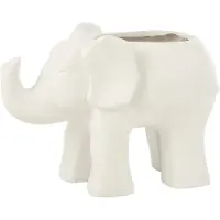 J-Line Bloempot olifant klei wit