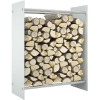 vidaXL Haardhoutrek 80x35x100 cm gehard glas wit