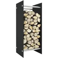 vidaXL Haardhoutrek 40x35x100 cm gehard glas zwart