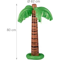 Relaxdays opblaasbare palm XL - zwembad decoratie - zomerse sfeer - 80 cm hoog - groen-bruin