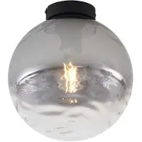 QAZQA Design Plafondlamp Zwart met Rookverloop Glas - Pillon