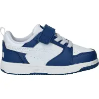 Puma Rebound V6 LO kinder sneakers wit blauw maat 31