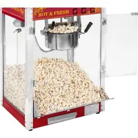 Royal Catering Popcornmachine met onderstel - 1500 W - 5 kg/u - retro design - rood -
