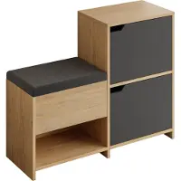 Hannah Home Schoenenkast Woody Fashion | 102 x 36 x 81 | Anthracite Oak-design