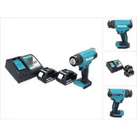 Makita DHG 180 RG Batterij Heteluchtpistool 18 V 550 °C + 2x Batterij 6.0 Ah + Lader