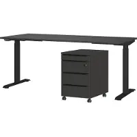 Germania Kantoormeubelset Milaan, incl. bureau (elektrisch. in hoogte verstelbaar) & kastje op wieltjes (2-delig)
