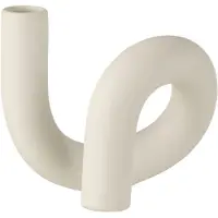 J-Line Kaarsenhouder Torsie 1 Candle Keramiek Wit
