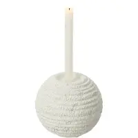 J-Line Kandelaar creta rond cement wit large