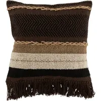 J-Line kussen etnic katoen /zwart/beige 45x45x4cm
