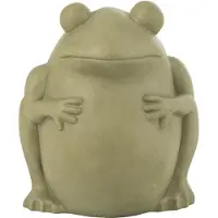 J-Line Bloempot frog klei groen large