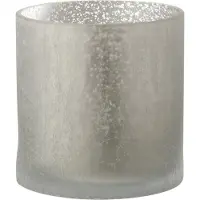 J-Line Windlicht cilinder craquele glas grijs large