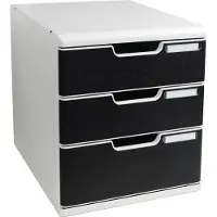 Exacompta module de classement modulo, 3 tiroirs, noir noir