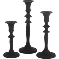 J-Line set van drie kaarshouder klassiek aluminium 9x9x23.5cm