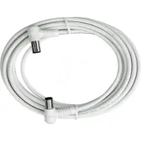 Axing Antenne Aansluitkabel [1x Antennestekker 75 Ω - 1x Antennebus 75 Ω] 10.00 m 85 dB Wit