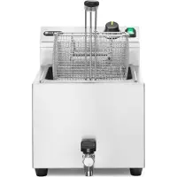 Hendi Friteuse met aftapkraan 10 l 400V 6600W, Friteuse, Zilver