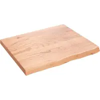vidaXL Wastafelblad 60x50x(2-4) cm behandeld massief hout lichtbruin