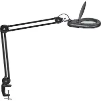MAUL MAULviso LED loeplamp, zwart, hoogte 50 cm, klem, zwart, Werkkamer / Kantoor, metaal, Modern, Klemlamp