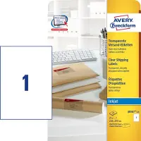 Avery Universele etiketten AVERY Zweckform J8567-25 Transparant 210 mm x 297 mm
